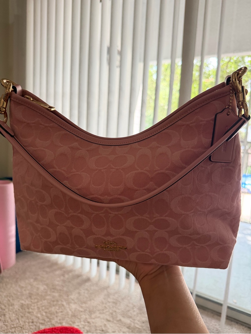 Coach Pink Denim Signature Laurel - Picture 2 of 2